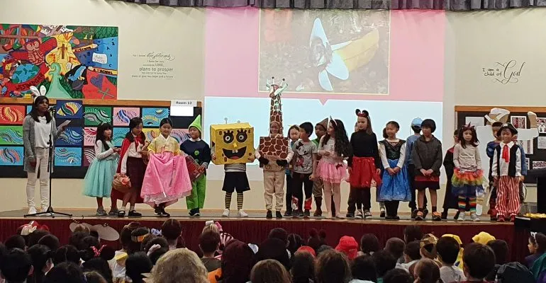 Students dressed as characters at the annual Book Week parade